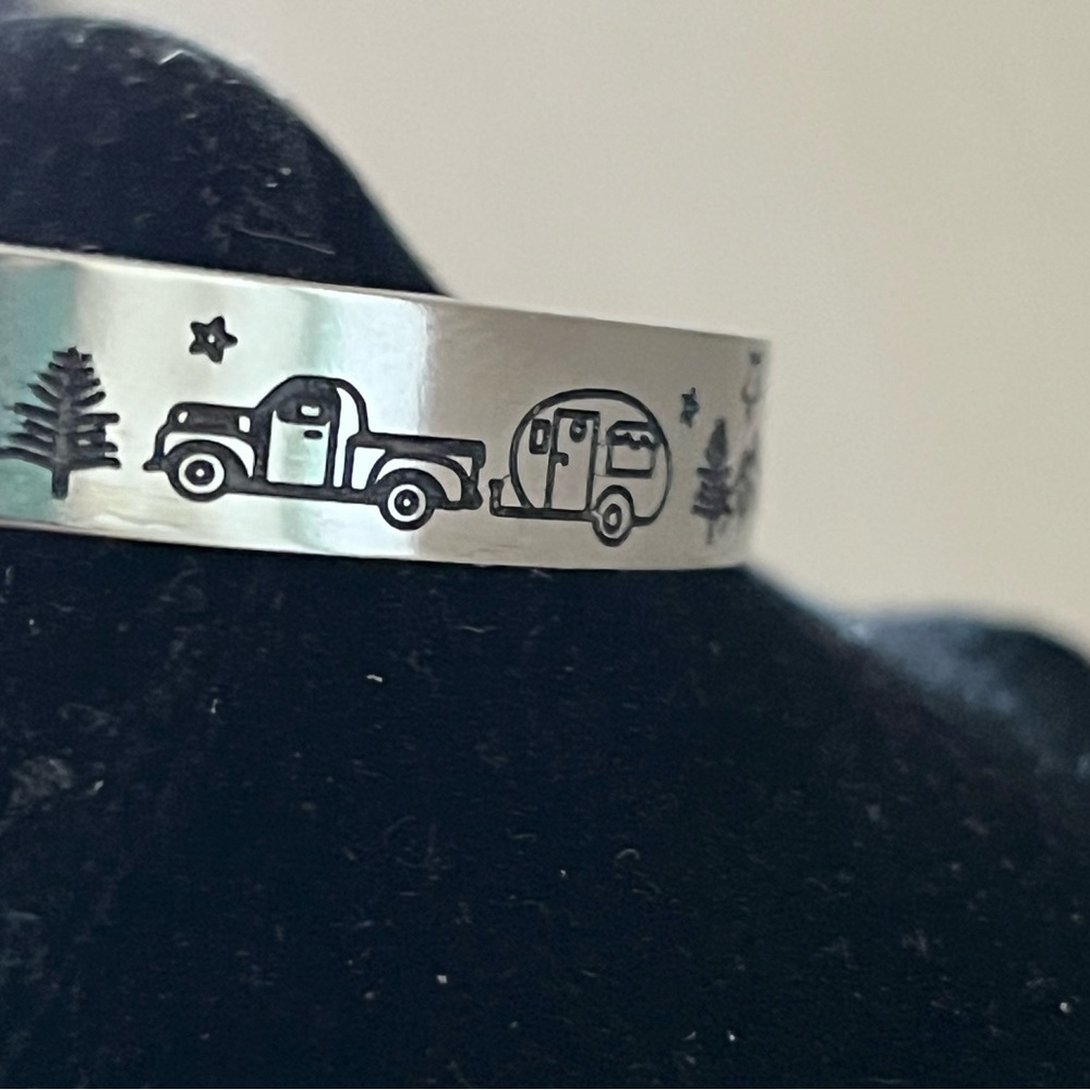 Happy Camper Wilderness Edition Cuff Bracelet - Aluminum - Brand New - Picture 5 of 15